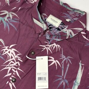 7 Diamonds Leap Of Faith Tiger Bamboo Print Rayon Shirt Men's XXL Purple New